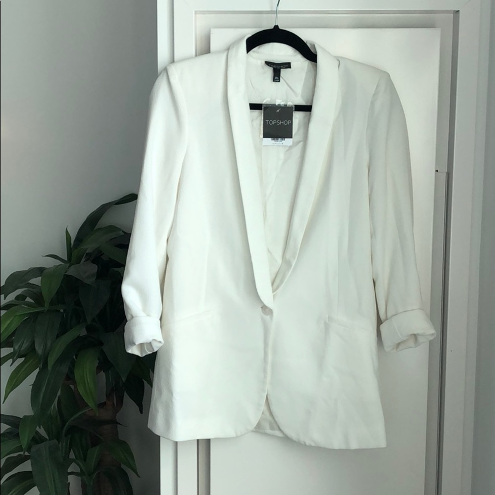 Topshop white blazer